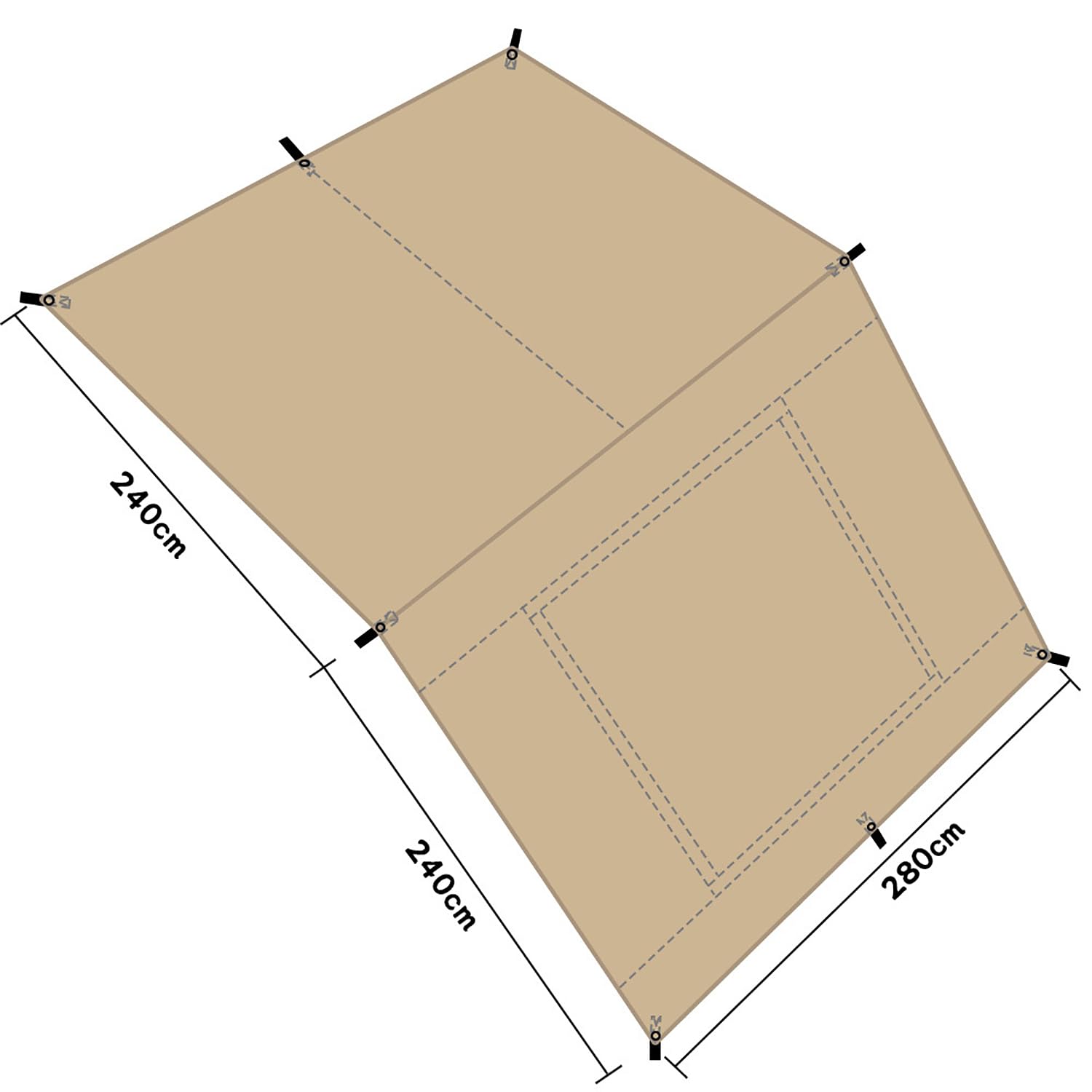 Toldo Caravana Universal, 4.8x2.8m, Toldo para Coche y Furgoneta, Tienda de Campaña Lateral Impermeable, Toldo Camping para SUV Camper Furgonetas