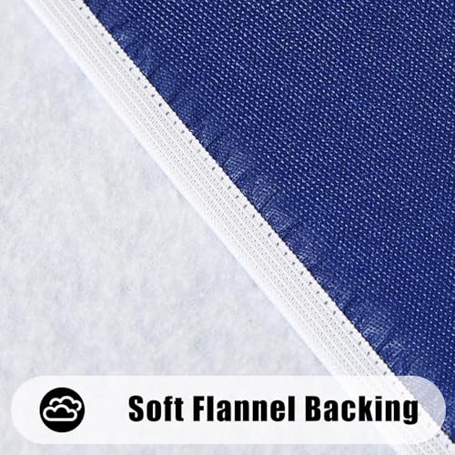 Smiry Round Picnic Tablecloth, Waterproof Elastic Fitted Table Covers for 36" - 44" Tables, Wipeable Flannel Backed Vinyl Tablecloths for Camping, Indoor, Outdoor, Navy by Smiry - Used condition - Image 6