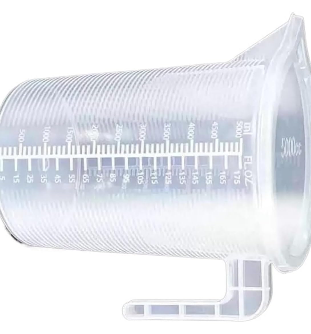 Przezroczysta miarka z podziałką o pojemności 5000 ml z pokrywką – plastikowa zlewka do mieszania do użytku w kuchni i laboratorium(1pcs)