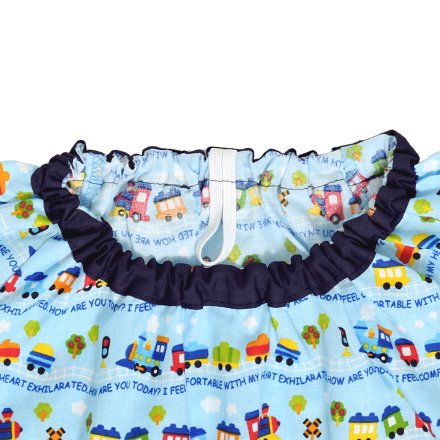 Amazon.co.jp: スモック100-110cm カラフル列車で行こう（スケアー地  