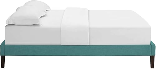 Miniatura 4 de Modway Tessie - Base de cama tapizada tamaño King con soporte de listones de madera, color verde azulado