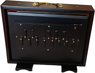Shruti Box, Surpeti - Caja de derivación clásica de madera de teca (440 Hz, con 13 topes de larga duración), color negro