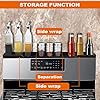 AWOKE Stove Top Shelf 30 Inch - Silicone Material Magnetic Shelf for Stove - 3 Functional Partitions Kitchen Spice Rack Organizer-Black,Kitchen Gadgets Storage Organization #1