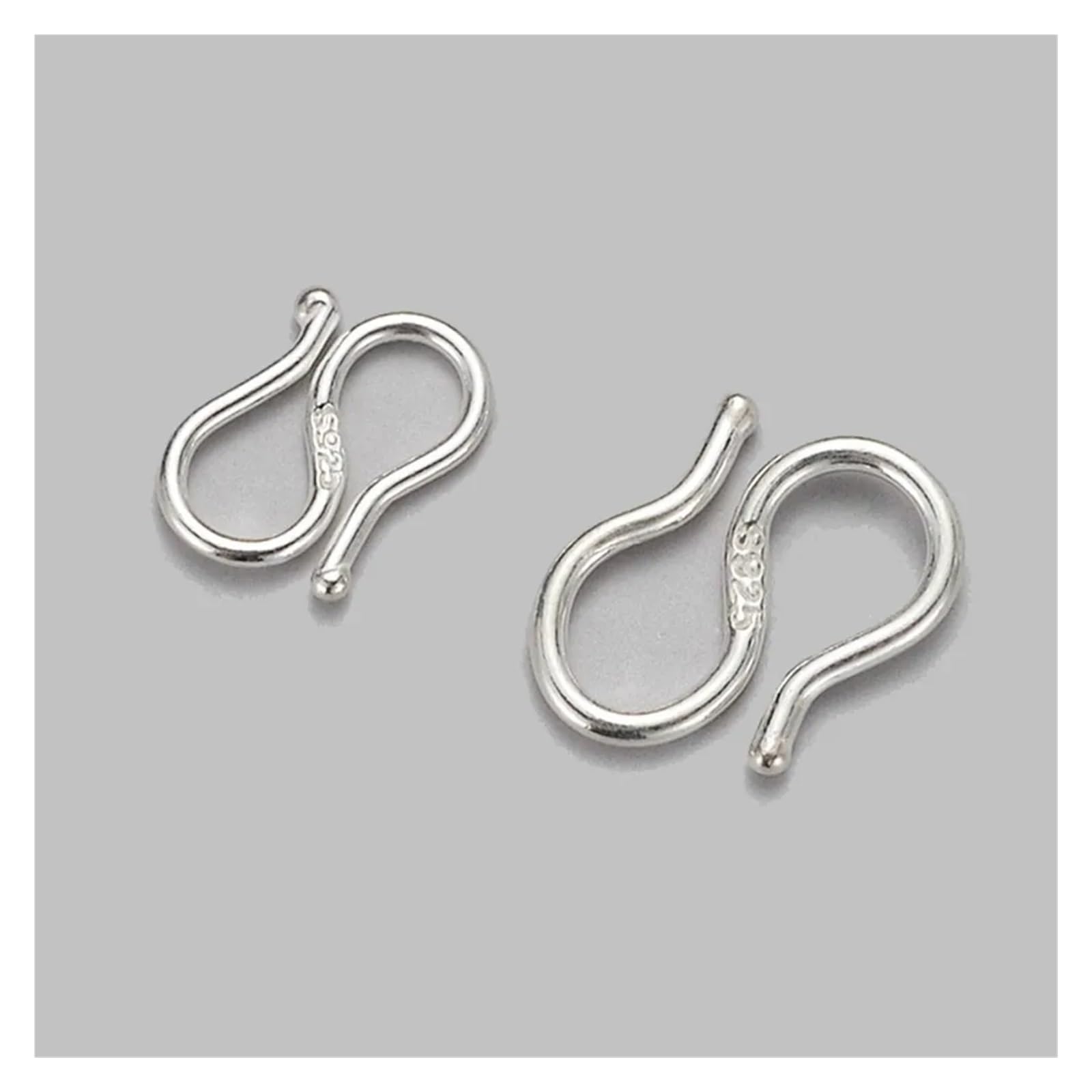 Ganchos SW de Plata de Ley 925, conector extensor de cierre, hipoalergénico for pulsera, collar, fabricación de joyas, 2 uds.(S 7.8x11.7mm)