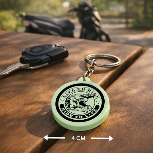Image of Mi Glow Store Glow in Dark Keychain for Bike Men | Gift for Man | Bike Accessories | Charges in Light Glows in Dark | Key chain for Bike