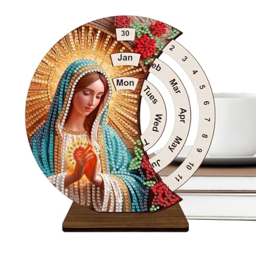 Bloque de dígitos de madera maciza para calendario eterno de mesa 6