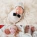 Aniwon Baby Photo Props, 2Pcs Long Ripple Wraps DIY Blanket Newborn Wraps Photography Mat for Baby Boys and Girls (Grey & Milk White)