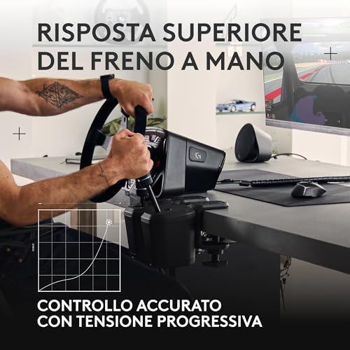 RS Shifter and Handbrake con commutazione facile della modalità, impugnatura regolabile in altezza e morsetto da tavolo, per unità G and PRO Series Wheels, PS, Xbox, e PC Racing - Nero - Controller - Immagine 3