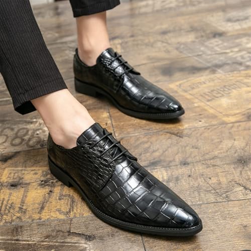 YZABEL Men's Formal Dress Shoes Classical Style Shoes for Men Slip On PU Leather Classic Lace-up Formal Oxford Casual Work Office Comfortable Business Shoes4