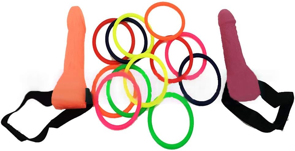 zuoshini Ring Toss Game Kit Dick Ring Toss Game for Bachelorette Party 2 Sets Bachelorette Party Favor Night Out Hen Ring Toss Games Novelty Toys : Home & Kitchen