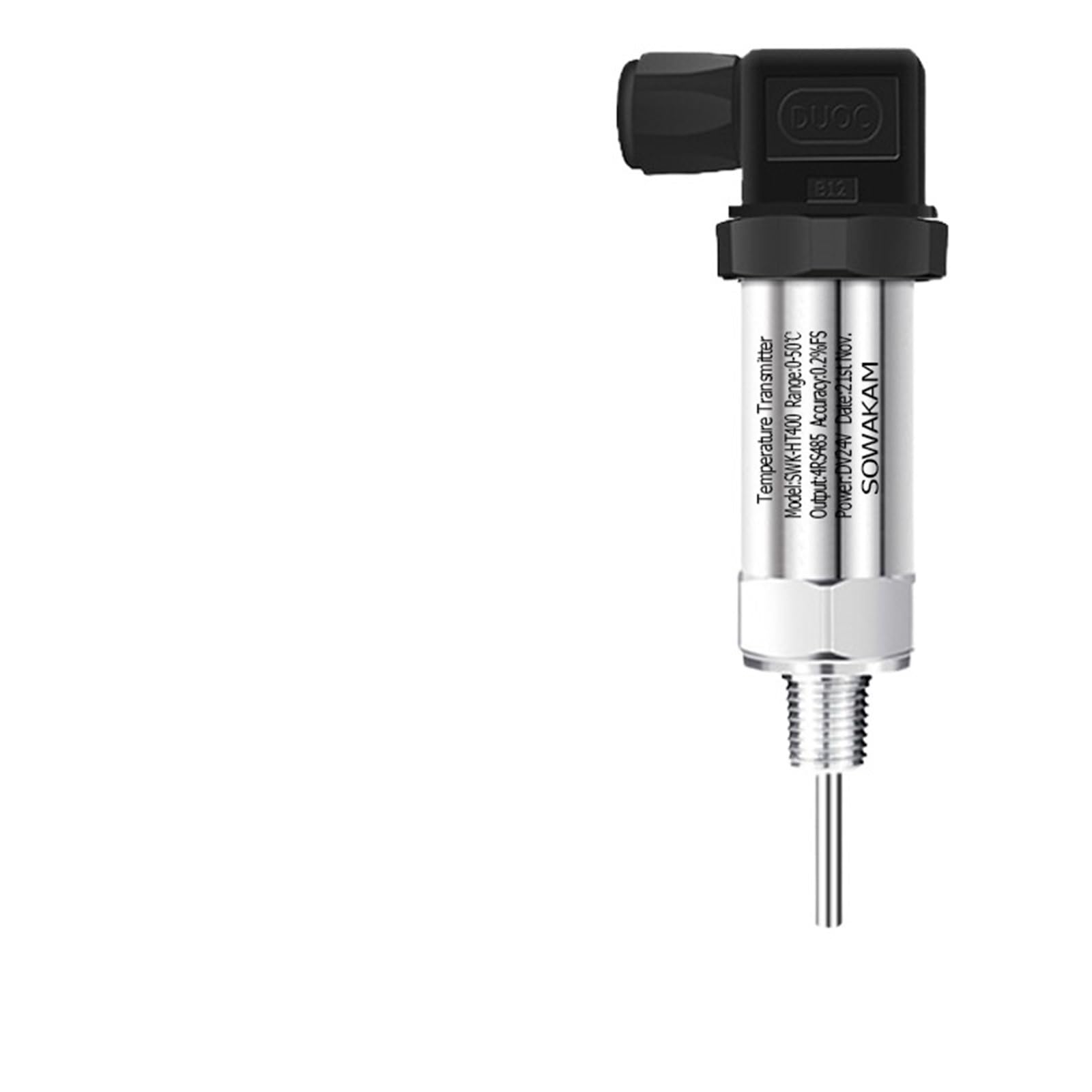 VSPPJYFG Temperature Sensor Platinum RTD PT100 Module Plug-in RTD Temperature Probe RS485 Output 24VDC Hussman Temperature(0-400C M20-1.5,100mm)