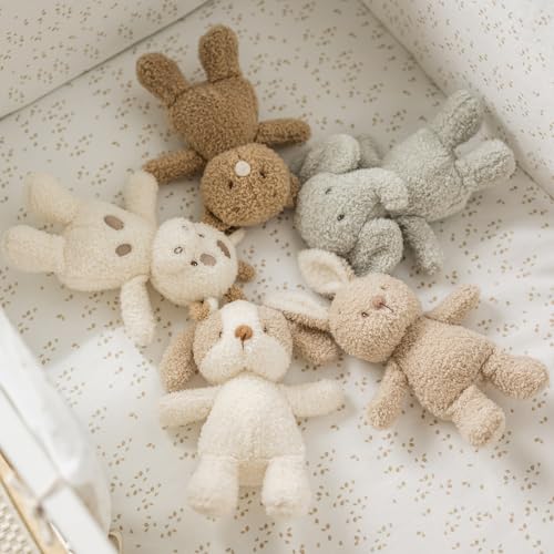 Nattou Kuscheltier Baby-Hund, Wegbegleiter ab der Geburt, Ca. 24 cm, 100% Polyester, Teddy, Ecru