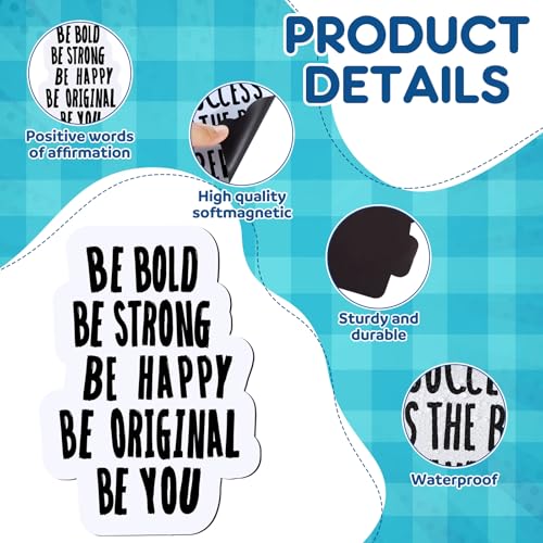 Xuhal 6 pcs imanes motivacionales decorativos rectangulares miniatura 3