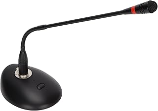 Gooseneck Microphone, Desk Microphone, 360° Adjustable Pickup, with LED Indicator, One Touch Switch, Suitable for Conferences Web Presentations