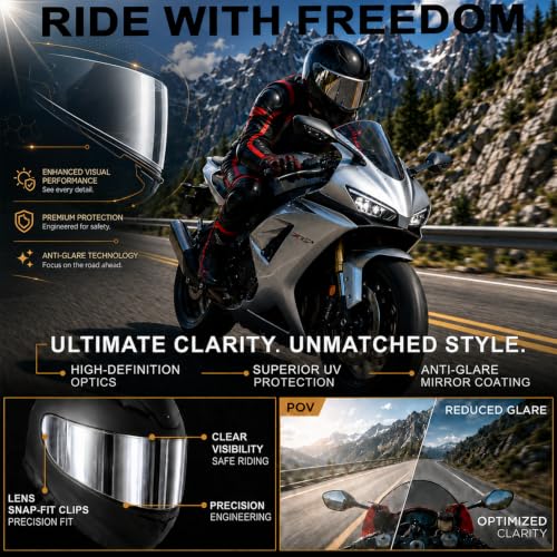 Image of PSLER Stream II Helmet Tinted Visor FF808 Face Shield Replacement for Stream II FF808