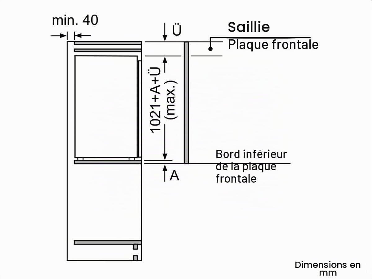 Siemens gi31nac30 IQ500/congélateur/No Frost à encastrer/A + +/102,1 cm/168 kWh/an/97 partie Congélateur