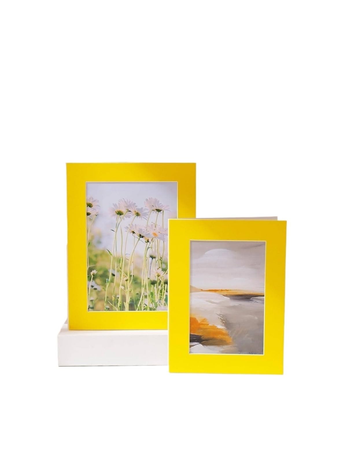 Gwyzax Cardboard Photo Frames 8Pcs Paper Photo Frame Simple Solid Color Cardstock Picture Frame(Yellow,6 inch)