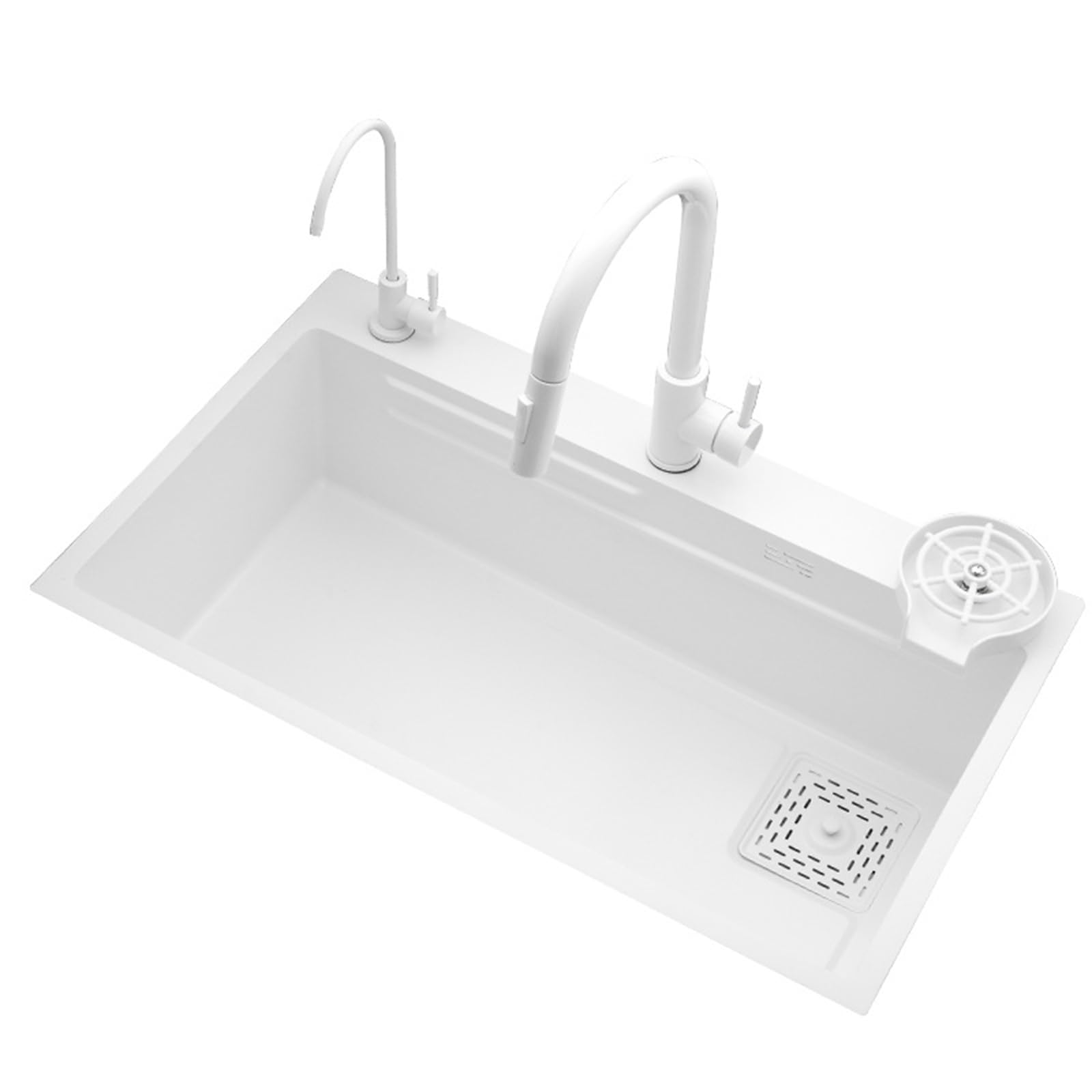 TAXXII Topmount Kitchen Sink, Drop in Top or Under Mount Stainless Steel Single Bowl, Workstation Sink Kit with Faucet(60X45cm/23.6X17.7in)