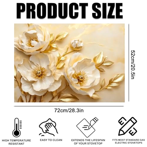 Image of Nuxovilar Floral Stove Cover Diatom Mud 28.35x20.47 In