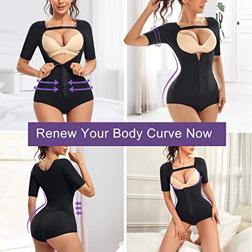 MERYOSZ Waist Trainer for Women Tummy Control Thong Bodysuit Arm Shaper Corset Fajas Shapewear Open Bust Slimming Girdles4