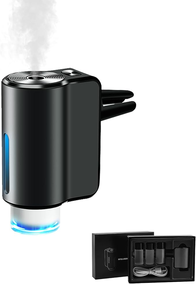 Smart Car Air Freshener - 3 Modes with 3 Pcs Essential Oil, Rechargeable Wireless Car Vent Air Fresheners, Cars Fragrance Diffuser Perfume Essentials for Air Outlet