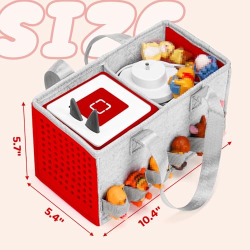 Image of Carrying Case for Toniebox Travel Bag for Tonies Starter Set & Audio Player Felt Cloth Portable Bags for Toniebox 2 Kids Travel Toy Organizer Tote Bags Handbag