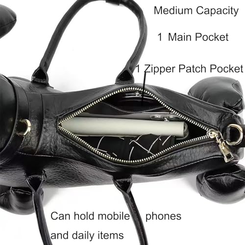 Image of Women PU Leather Unique Novelty Dog Shaped Crossbody Shoulder Bag Handbag Purse