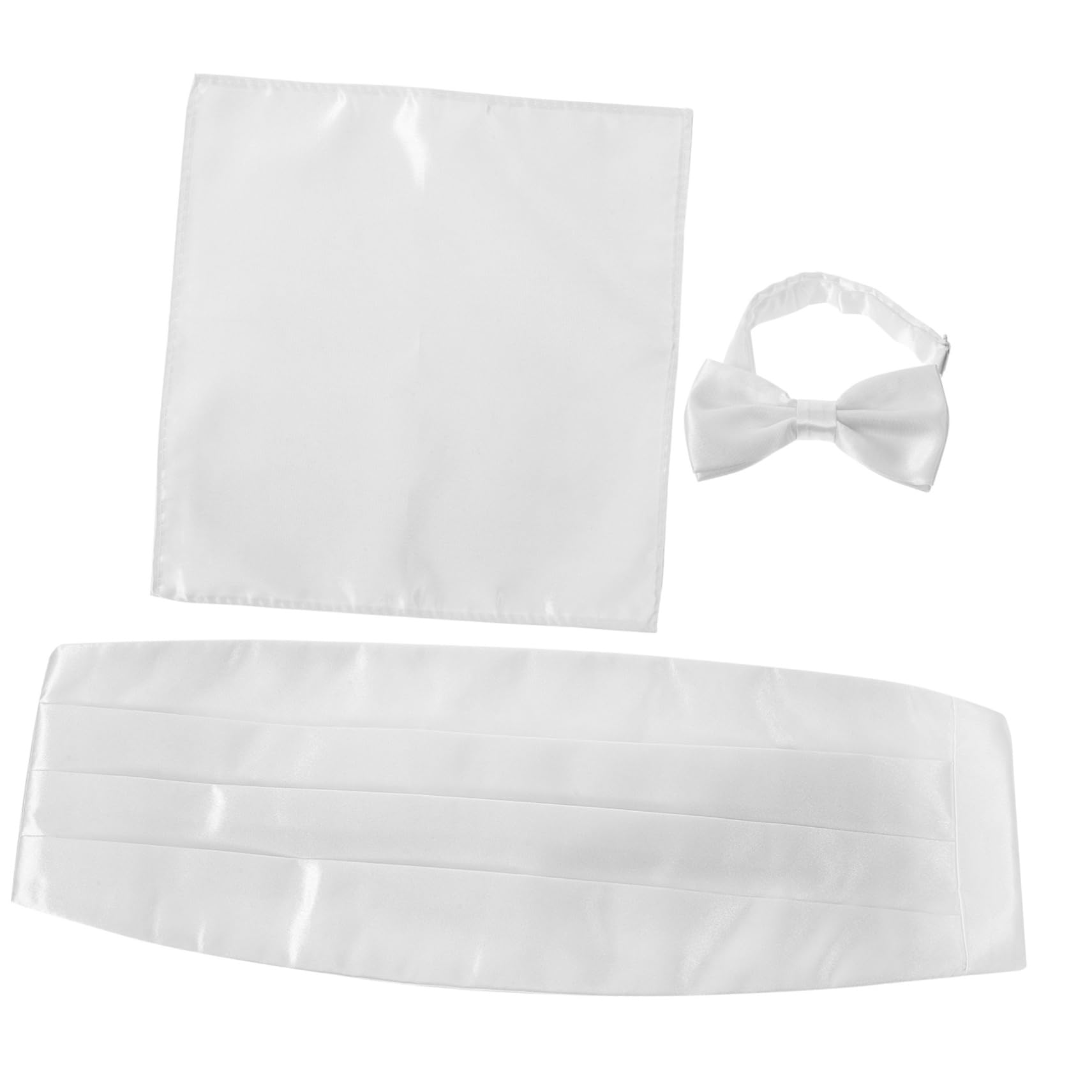 FRCOLOR 1 Set Men's Cummerbund Bow Tie Handkerchief Elegant Formal Accessory for Weddings Parties and Proms Fits Match for Tuxedos and Dress Shirts