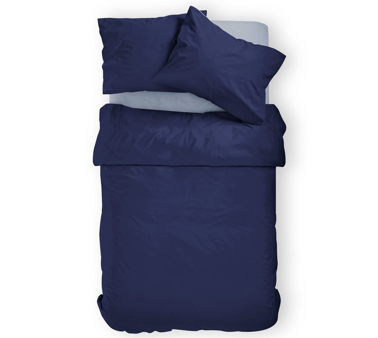 Amolavet Sommer Bettwäsche 135x200 Blau Uni Gebürstete Mikrofaser Super Weich & Atmungsaktiv Pflegeleicht & Bügelfrei 2 Teilig Bettbezug Set mit Reißverschluss für Einzelbett