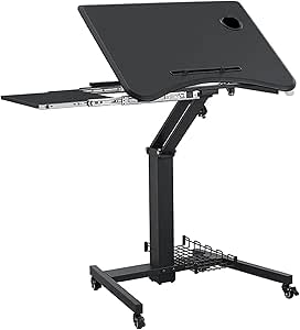 Amazon.com: JYSWDZ Height Adjustable Rolling Laptop Stand Up Desk ...