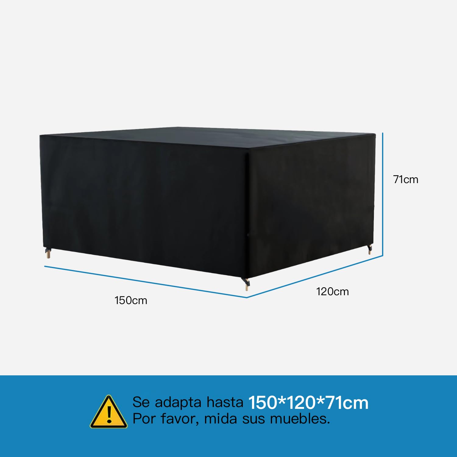 AWNIC Funda para Mesa Exterior Impermeable, Resistente a los Rayos UV y a los Desgarros Funda Protectora Muebles Jardin 420D Oxford Funda Mesa Jardin 150x120x71cm