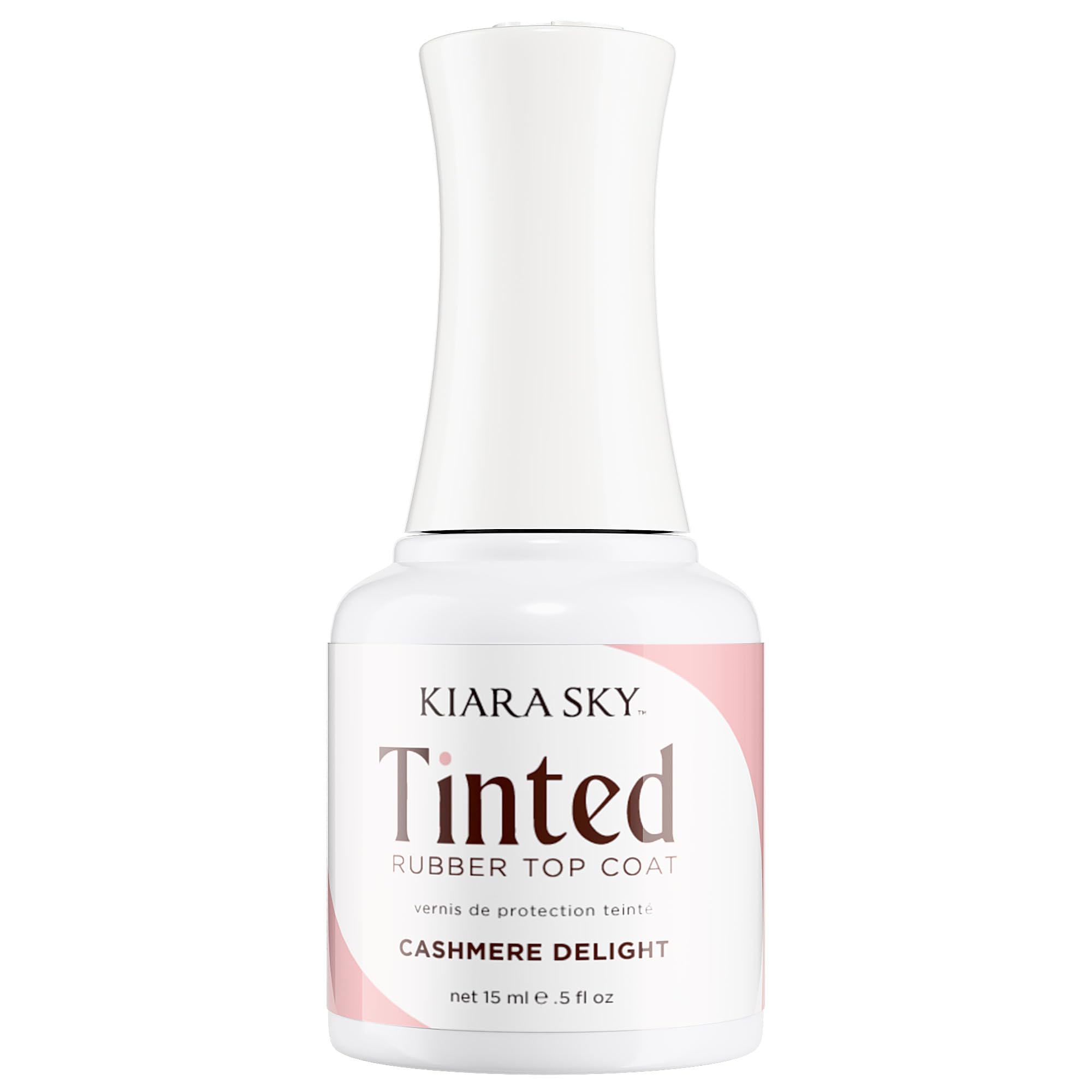 KIARA SKY Tinted Rubber Top Coat 0.5 oz | 2-in-1 Rubber Base & Top Coat - No Wipe Finish | Cashmere Delight