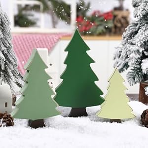 Christmas decorations 3pcs wooden christmas tree sign rustic christmas tree centerpiece for tabletop tiered tray shelf mantel fireplace decor  urban country home decor