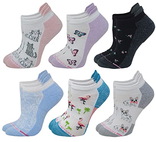 Image of Dr. Motion 6 Pairs Womens Low Cut Ankle Cushioned Breathable Compression Socks