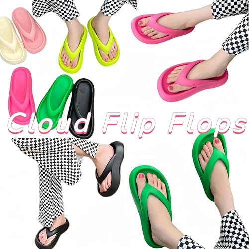 Cloud Comfy Flip Flops for Women Lightweight Thicken Sole Pillow Slippers Cute Cushioned Slippers Soft Foam Non-Slip Shower Bathroom Slides Sandals Cozy EVA Indoor and Outdoor2