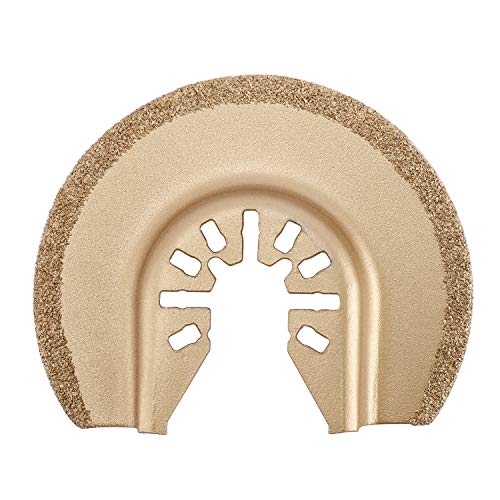 HighFree Semicircle Carbide Oscillating Blade, 2-1/2-Inch(64mm) Multi Tool Quick Release Oscillating Saw Blade Compatible with Bosch Chicago Craftsman Dewalt Dremel Fein and more (Pack of 5)
