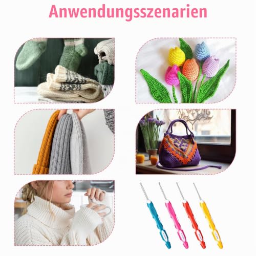 LXUEJIE Ergonomisches Häkelnadelset 4-teilig – Bild 7