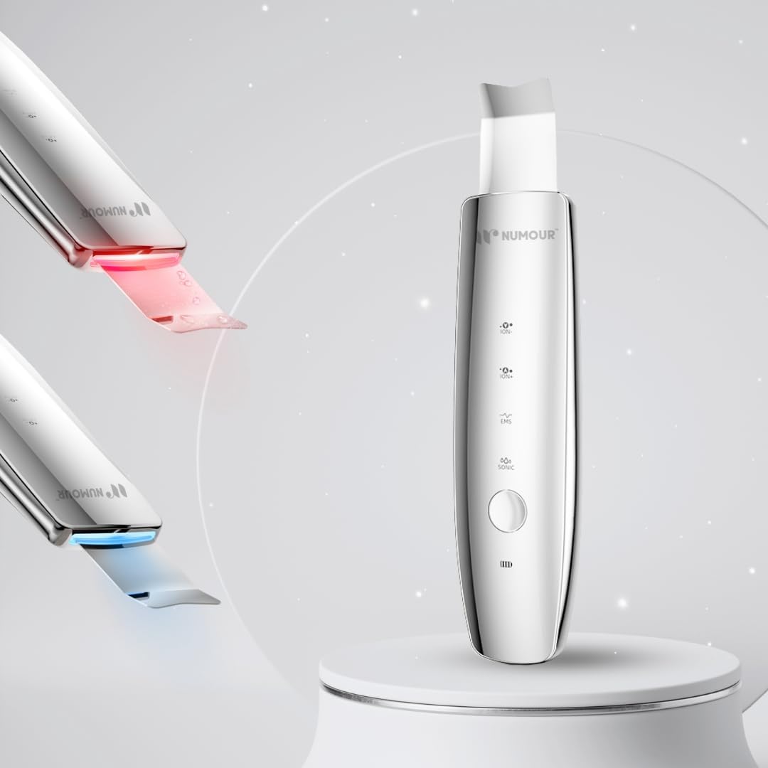 B.O.S.S. Sonic Scrubber | White Heads & Black Head Remover Tool | Advanced Ultrasonic & Ems Technology With LED Blue & Red Light Therapy For Face | Deep Cleansing, Skin Lifting, Acne Reduction, Anti-Aging