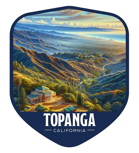 Topanga California Vintage Shield Badge Souvenir - 3-Inch Vinyl Sticker Topanga California Vintage Shield Badge Souvenir - 3-Inch Vinyl Sticker