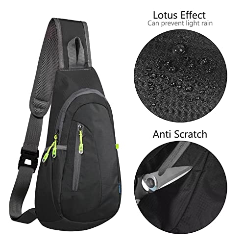 TITECOUGO Small Backpack Sling Bag for Men Women Shoulder Bags Gym Cross Body Running Rucksack Work Healthy Back Bag Chest Bags Crossbody Backpacks Daypack Camp Day Packs Sports Lightweight Black - Image 4
