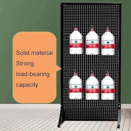 Genérico Perforowane panele ścienne Organizer Panele perforowane Ruchomy metalowy stojak ekspozycyjny z solidną podstawą, perforowane panele z kołami na targi rzemieślnicze, półka ex