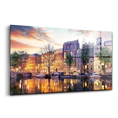 Tableau sur verre des Pays-Bas : un art mural grand format pour salon chic