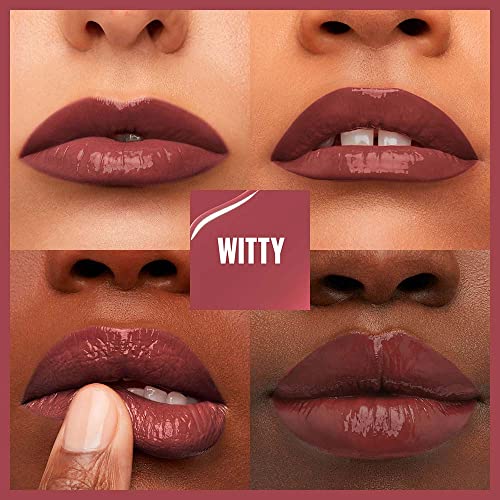 Image of Maybelline Super Stay Vinyl Ink Longwear No-Budge Liquid Lipcolor Makeup, Highly Pigmented Color and Instant Shine, Witty, Mauve Nude Lipstick, 0.14 fl oz, 1 Count