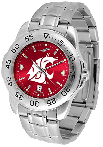 Image of SunTime Men's NCAA Team Sport Watch, 20mm Stainless Steel Strap, Reflective Shiny Dial with Date