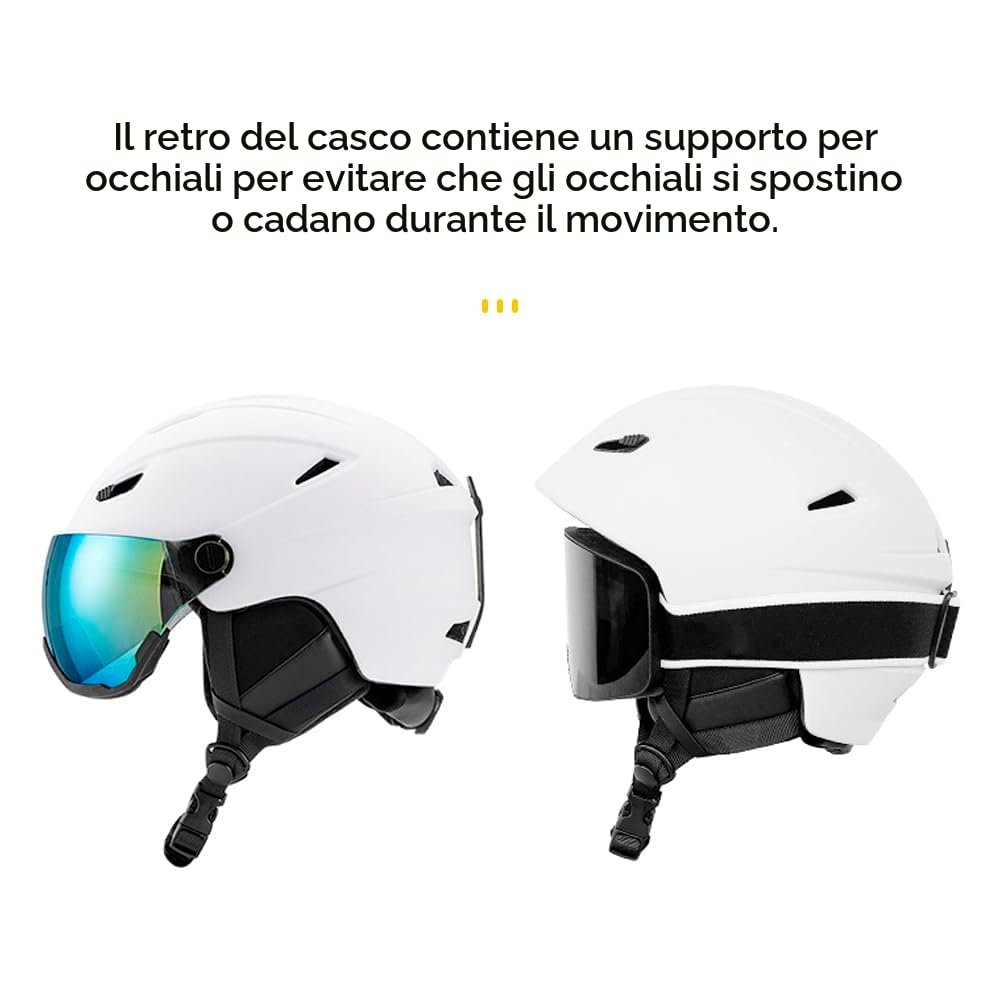 Lixada Casco da sci con occhiali, casco da snowboard per uomo e donna