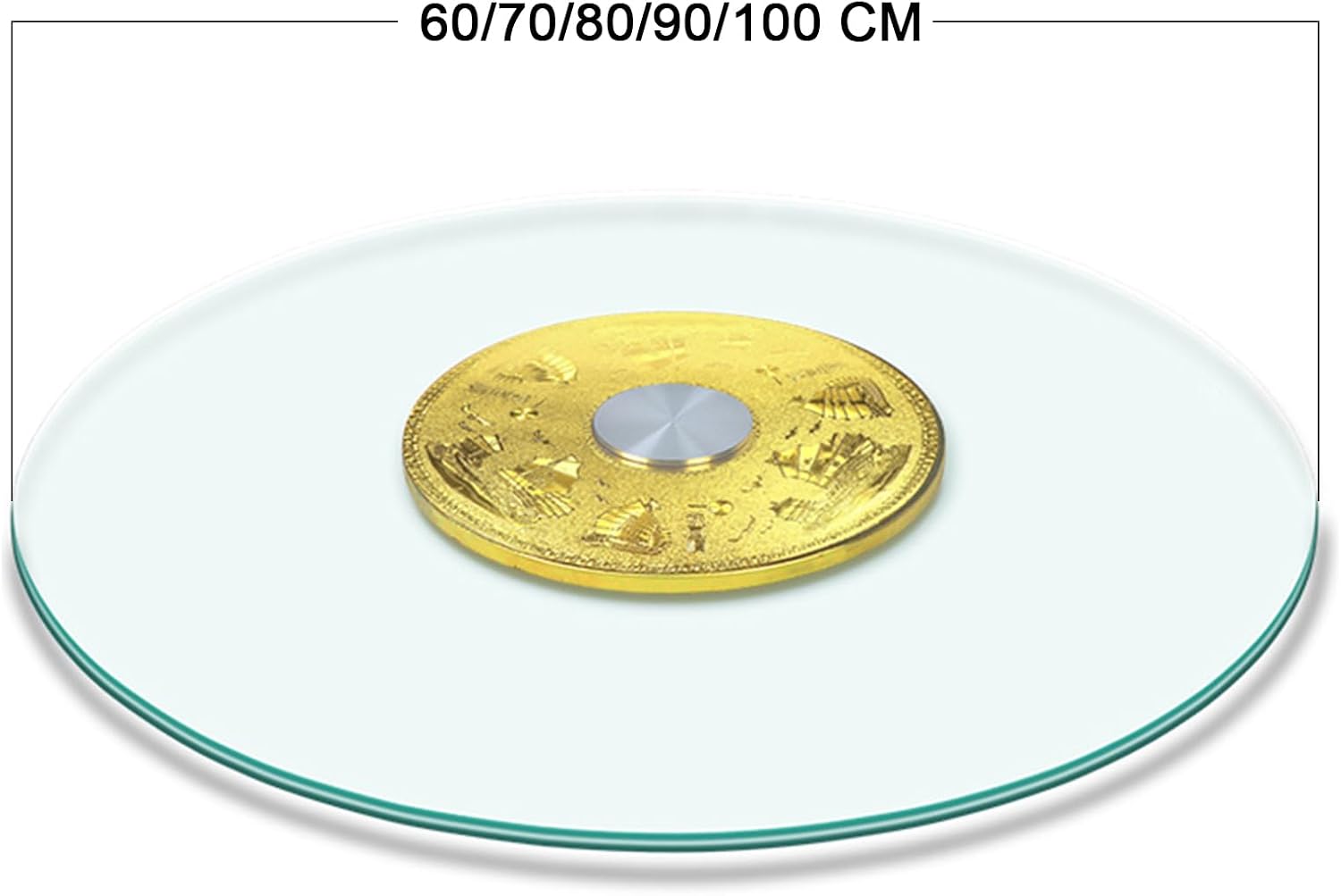 Glass Lazy Susan, with Swivel Assist System, Round Tabletop Rotating Tray Large Serving Plate, Silent & Smooth Spin
