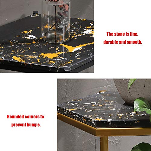 Table de chevet de chambre à coucher marbre et or 60cm - 5