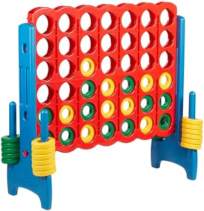 ECR4Kids Jumbo 4-to-Score Giant Game, 42 Rings, 46in High, Assorted