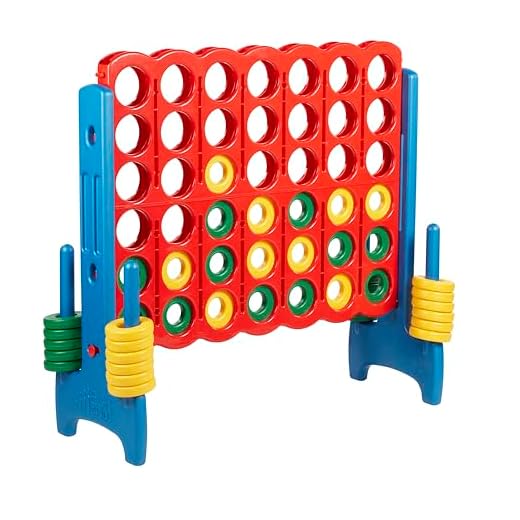ECR4Kids Jumbo 4-to-Score Giant Game Set,Backyard Games for Kids, Jumbo Connect-All-4 Game Set, Indoor or Outdoor Game,Adult and Family Fun Game, Easy to Transport, 4 Ft Tall-Primary Colors