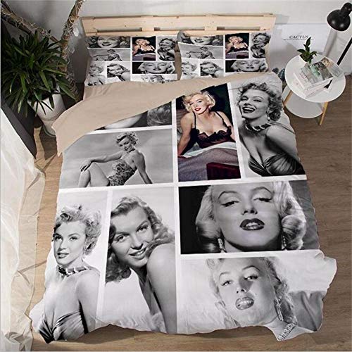 FWDDDEQ® Parure De Lit en Microfibre pour Enfant 3D Star De La Beauté Européenne Parure De Lit 3 Pièces Comprenant 1 Housse De Couette, 2 Taie d'oreiller -...